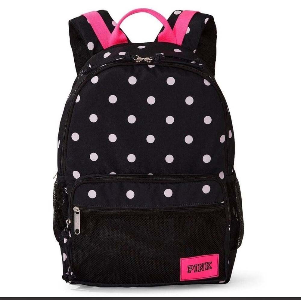 Victoria's Secret Pink Campus Backpack Black Polka Dot